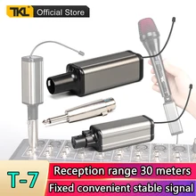 tkl t-7 professional microphone uhf wireless xlr transmitter and receiver 65mm plug-on rechargeable kit for handheld microphone