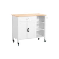 carrito de cocina con 2 puertas 1 cajon y 2 estantes mdf blanco