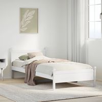 vidaxl estructura de cama sin colchon madera maciza blanca 90x190 cm