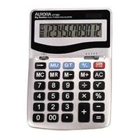 aurora greyblack 12-digit desk calculator solar with battery dt303