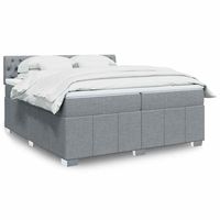 vidaxl cama box spring con colchon tela gris claro 200x200 cm