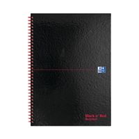 black n red book wirebound recycled 90gsm 140pp a4 - 100080189