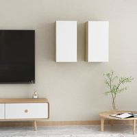 vidaxl mueble de tv 2 uds contrachapada blanco y roble 305x30x60 cm