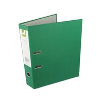 q-connect lever arch file paperbacked foolscap green pk 10 - kf20032