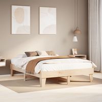 vidaxl estructura de cama sin colchon madera de pino blanco 150x200 cm