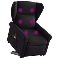 vidaxl sillon de masaje electrico reclinable elevable tela negro