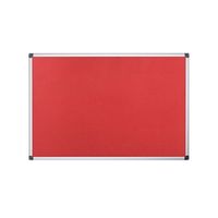 bi-office aluminium trim felt noticeboard 1200x900mm red