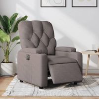 vidaxl sillon reclinable electrico tela gris taupe