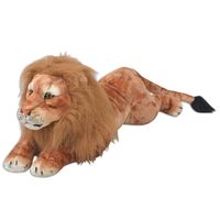 vidaxl leon de peluche grande xxl marron