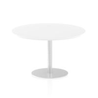 italia 1200mm poseur round table white top 725mm high leg