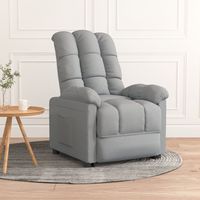 vidaxl sillon reclinable de tela gris claro