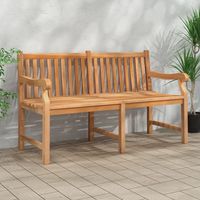 vidaxl banco de jardin de madera maciza de teca 150 cm