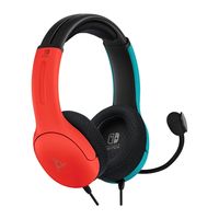 pdp lvl40 auriculares gaming azulrojo para nintendo swtich