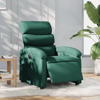 vidaxl sillon reclinable electrico tela verde oscuro