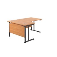 1800x1200 twin upright left hand radial desk beech-black