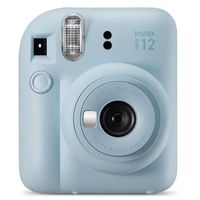 camara fujifilm mini instax 12 flash autoexposicion azul pastel