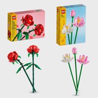 pack de lego 40460 botanical collection rosas  flores de loto 40647