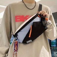 bolsa casual de pecho para hombre con colgante bolso de hombro estilo callejero bolsos cruzados rinonera multifuncional de hip hop bolsillo para telefono