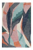 alfombra hecha a mano de pelo corto con motivo multicolor 70x140