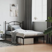 vidaxl estructura cama sin colchon con cabecero metal negro 100x190 cm