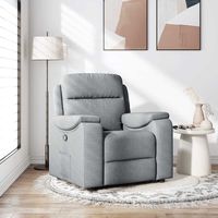 vidaxl sillon reclinable de tela gris claro