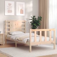 vidaxl estructura de cama con cabecero madera maciza