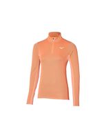 camiseta de running mizuno dryaeroflow ls hz mujer rosa melocoton