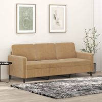 vidaxl sofa de 3 plazas terciopelo marron 180 cm