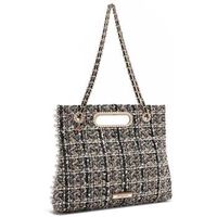 nicole lee bolso de mano bolso clutch estilo tweed beige para mujer