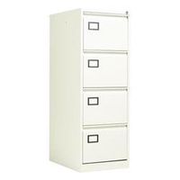 bisley 4 drawer contract steel filing cabinet - chalk - aoc4wht