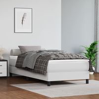 vidaxl estructura de cama sin colchon cuero sintetico blanco 80x200 cm