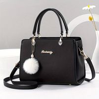 bolso cuadrado clasico de un solo color con borla decorativa bolso de asa superior para uso diario