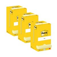 post-it notes 76x76mm 100 sheets canary yellow pack of 12 654-cy