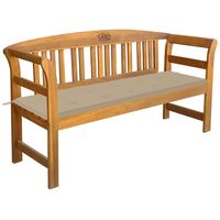 vidaxl banco de jardin con cojin madera maciza de acacia 157 cm