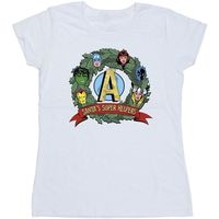 marvel camiseta manga larga santas super helpers para mujer