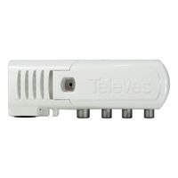 televes amplificador antena tv 3 salidas conectores cei 20db blanco