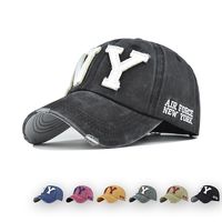 gorra de beisbol desgastada ajustable ny ripped gorra de futbol gorra de beisbol desgastada gorra de cola de caballo para mujeres hombres unisex gorra bordada