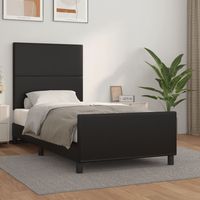 vidaxl estructura de cama sin colchon cuero sintetico negro 90x190 cm