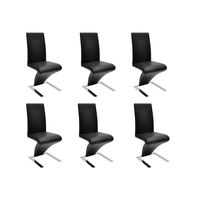 vidaxl sillas de comedor 6 unidades cuero sintetico negro