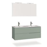 mueble de bano de 5 piezas con doble banera en mdf verde salvia