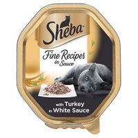 sheba fine recipes trays - saver pack with turkey in white sauce 44 x 85g