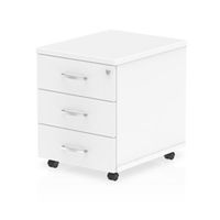 impulse mobile pedestal 3 drawer white - i000185