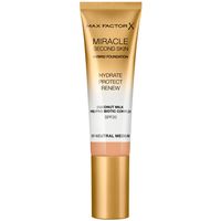 max factor base de maquillaje miracle touch second skin foundspf20 7-neutral medium para mujer