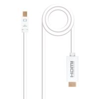 cable nanocable conversor mini dp a hdmi mini dpm - hdmim blanco 20 m