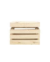 baul de madera maciza en tono natural de 39x33x305cm