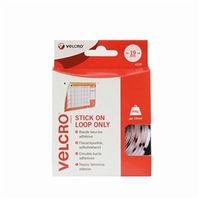 velcro stick on coins loop only 19mm white pack of 125 vel-ec60232