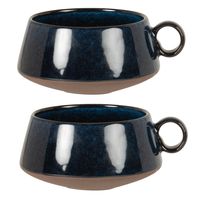 taza de gres azul