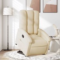 vidaxl sillon reclinable elevable de tela color crema