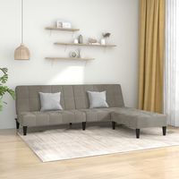 vidaxl sofa cama de 2 plazas con reposapies terciopelo gris claro