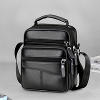 1pc bolso de hombro de cuero genuino para hombre